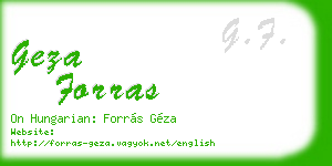 geza forras business card
