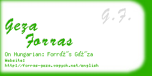 geza forras business card